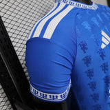Manchester United 2026/27 Jersey – Player Version – Blue – All Over Devil Jacquard Pattern