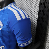 Manchester United 2026/27 Jersey – Player Version – Blue – All Over Devil Jacquard Pattern
