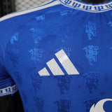 Manchester United 2026/27 Jersey – Player Version – Blue – All Over Devil Jacquard Pattern