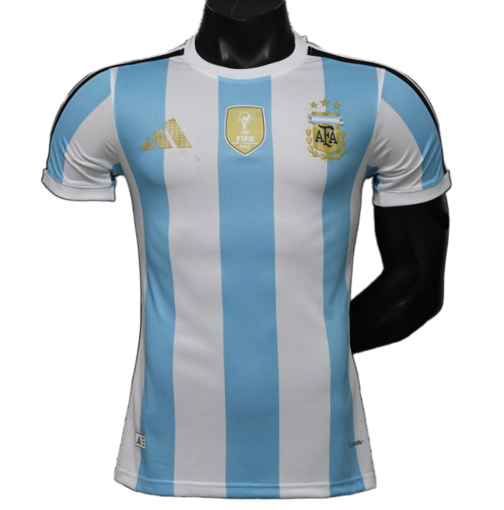 Argentina 2027 Home Jersey – Player Version – White/Blue – Light Stripes Fifa Champion Badge