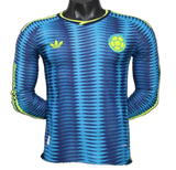 Colombia 2027 Away Jersey – Player Version – Long Sleeve – Blue – Wave Jacquard Pattern