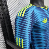 Colombia 2027 Away Jersey – Player Version – Long Sleeve – Blue – Wave Jacquard Pattern