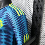 Colombia 2027 Away Jersey – Player Version – Long Sleeve – Blue – Wave Jacquard Pattern