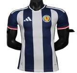 Scotland 2027 Away Jersey – Player Version – White/Navy – Vertical Stripes