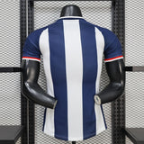 Scotland 2027 Away Jersey – Player Version – White/Navy – Vertical Stripes