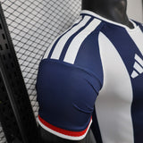 Scotland 2027 Away Jersey – Player Version – White/Navy – Vertical Stripes