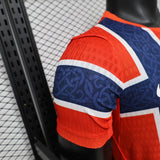 Norway 2026 Home Jersey – Player Version – Red/Blue – Flag Cross Pattern