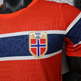 Norway 2026 Home Jersey – Player Version – Red/Blue – Flag Cross Pattern