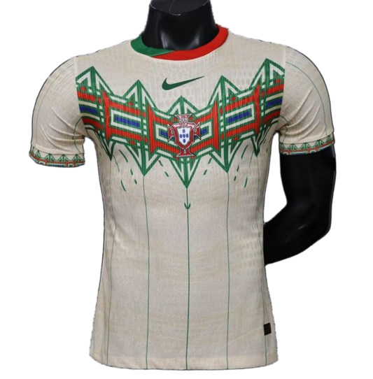 Portugal 2026 Jersey – Player Version – Special Edition – Cream Geometric Tribal Pattern