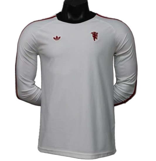 Manchester United 2026 Away Jersey – Player Version – Long Sleeve – White/Red