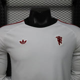 Manchester United 2026 Away Jersey – Player Version – Long Sleeve – White/Red