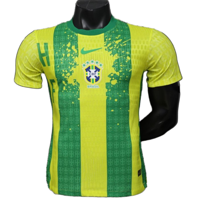 Brazil 2026 Jersey – Player Version – Special Edition – Green/Yellow – Vertical Stripe