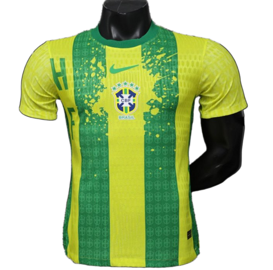 Brazil 2026 Jersey – Player Version – Special Edition – Green/Yellow – Vertical Stripe