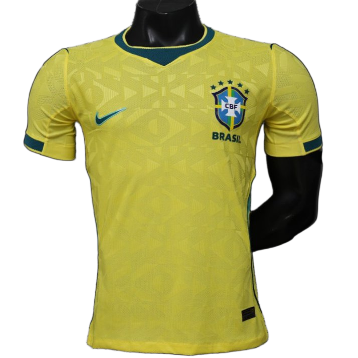 Brazil 2026 Home Jersey – Player Version – Yellow – Geometric Pattern