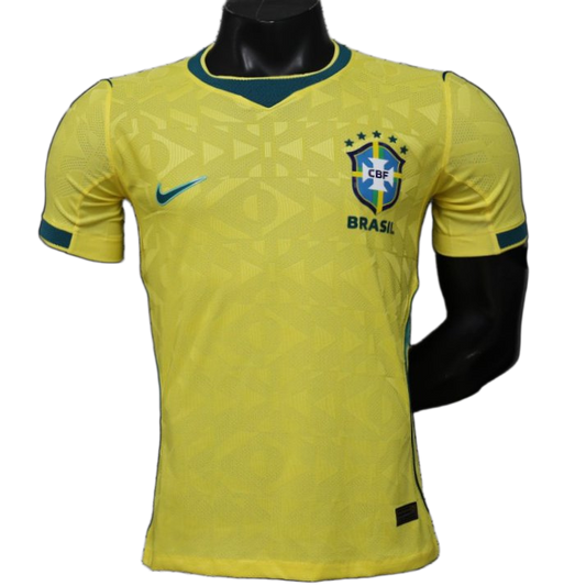 Brazil 2026 Home Jersey – Player Version – Yellow – Geometric Pattern