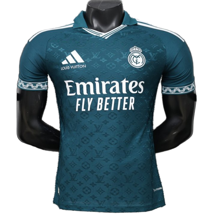 Real Madrid 2026 Jersey – Player Version – Special Edition – Louis Vuitton Teal Lv Monogram Adidas Collab
