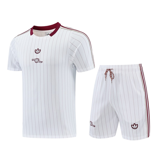 Arsenal 2026/27 Jersey – White – Pinstripe Short Shorts