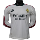 Real Madrid 2026/27 Home Jersey – Player Version – Long Sleeve – White/Burgundy