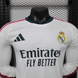 Real Madrid 2026/27 Camisola principal – Versão jogador – Manga comprida – Branco/Bordô