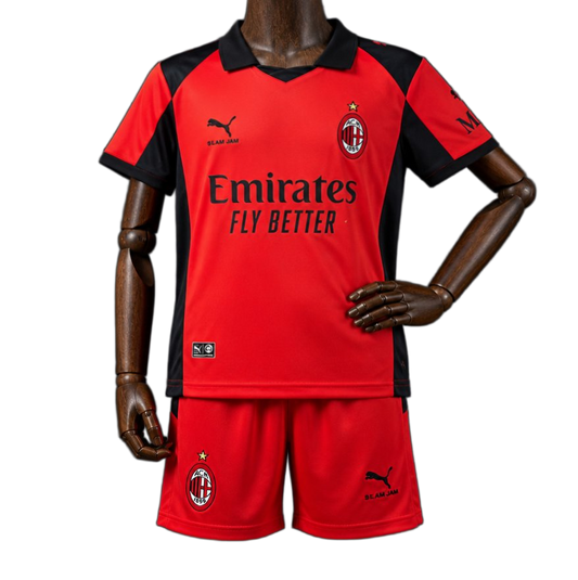 AC Milan 2025/26 Fourth Kids Kit – Long Sleeve – Special Edition – Red