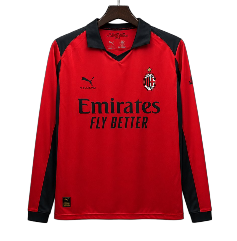 AC Milan 2025/26 Fourth Jersey – Long Sleeve – Special Edition – Red