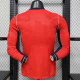 England 2026/27 Away Jersey – Player Version – Long Sleeve – Red