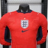 England 2026/27 Away Jersey – Player Version – Long Sleeve – Red