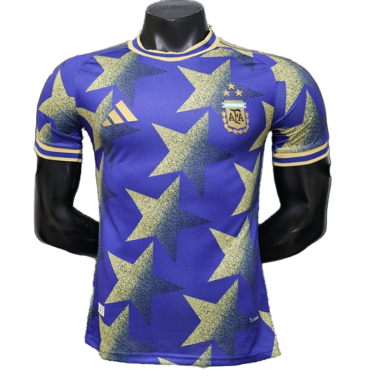 Argentina 2026 Jersey – Player Version – Special Edition – Blue/Gold – Afa Adidas Royal Star Print Champions