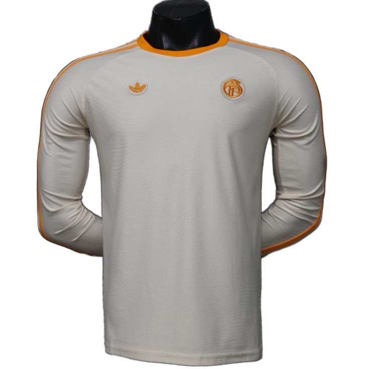 Bayern Munich 2026/27 Jersey – Player Version – Long Sleeve – White – Cream Vintage Remake