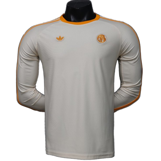 Bayern Munich 2026/27 Jersey – Player Version – Long Sleeve – White – Cream Vintage Remake
