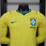Brasil 2026 Camiseta local – Versión jugador – Manga larga – Amarillo