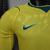 Brasil 2026 Camiseta local – Versión jugador – Manga larga – Amarillo
