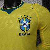 Brasil 2026 Camiseta local – Versión jugador – Manga larga – Amarillo