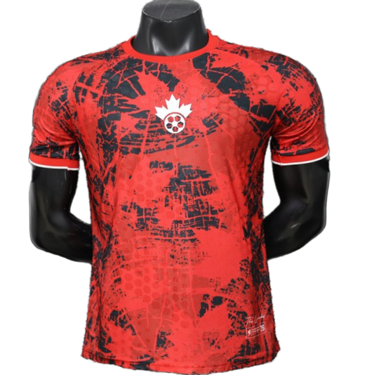 Canada 2026 Home Jersey – Player Version – Black/Red – Grunge Print