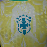 Brazil 2026 Home Jersey – Player Version – Yellow – Abstract Feather Pattern