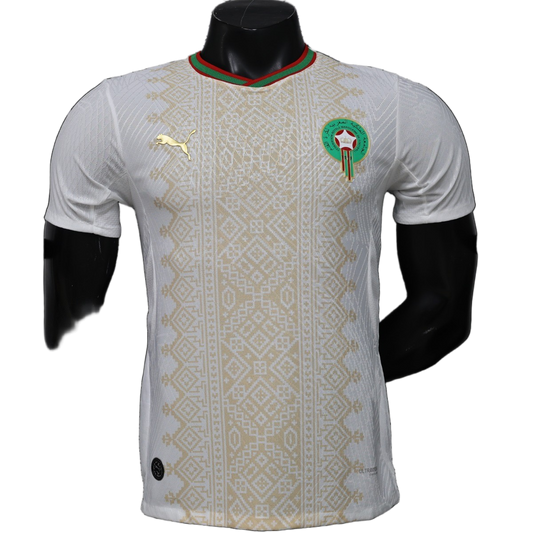 Morocco 2026/27 Away Jersey – Player Version – White/Gold