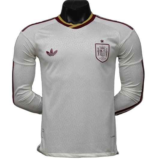 Spain 2026/27 Away Jersey – Player Version – Long Sleeve – White