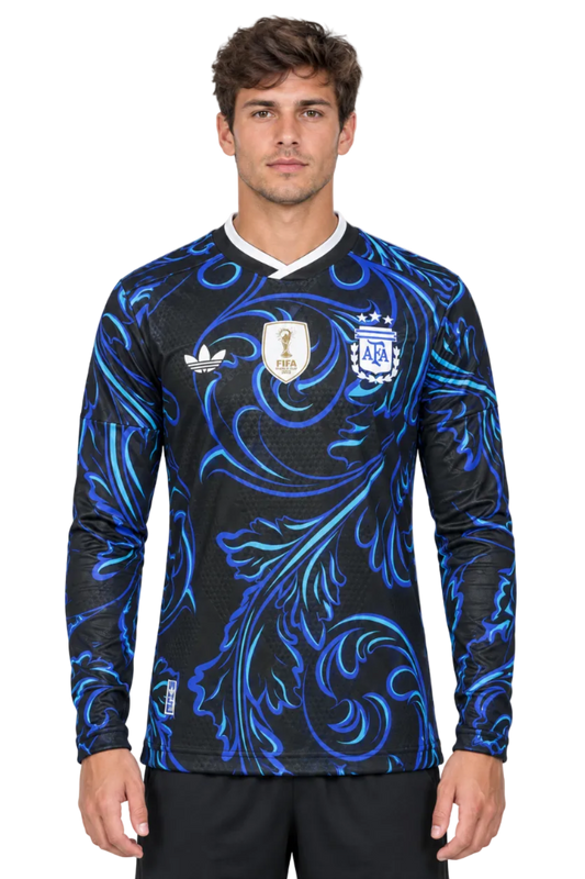 Argentina 2026/27 Jersey – Player Version – Long Sleeve – Black/Blue