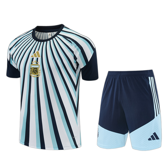 Argentina 2026 Jersey – White/Blue – Light Radial Stripe Short Shorts