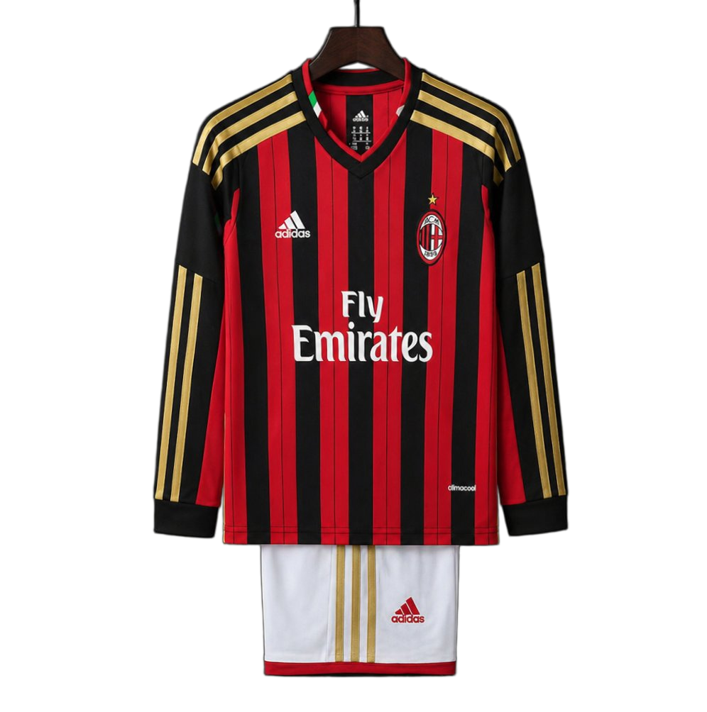 AC Milan 2013/14 Home Kids Kit – Long Sleeve – Retro Version