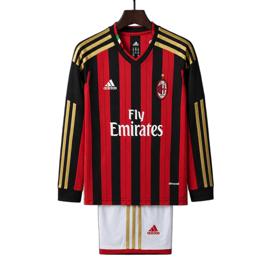 AC Milan 2013/14 Home Kids Kit – Long Sleeve – Retro Version
