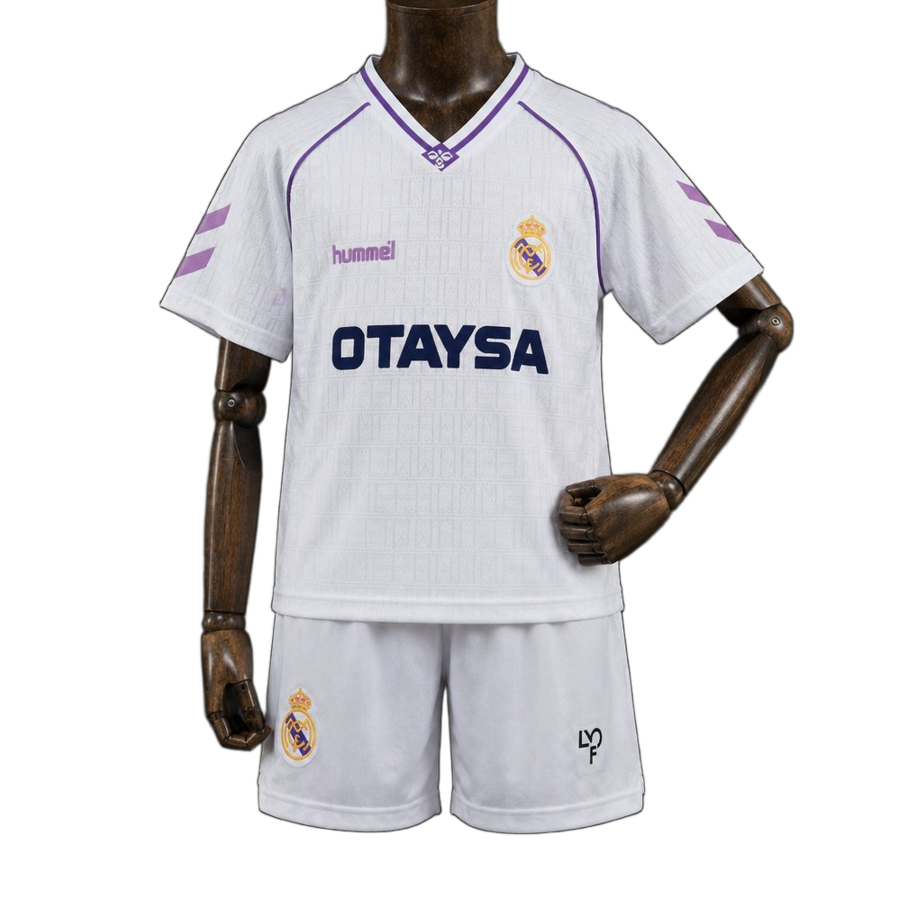 Real Madrid 1990/92 Home Kids Kit – Retro Version