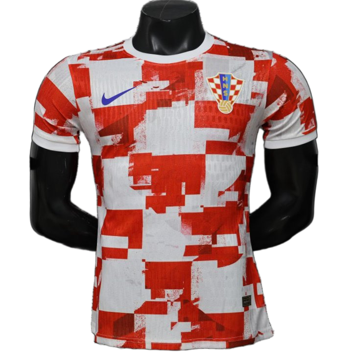 Croatia 2026 Home Jersey – Player Version – White/Red – Checkerboard Pattern