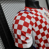 Croatia 2026 Home Jersey – Player Version – White/Red – Gradient Checkerboard Pattern