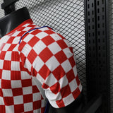 Croatia 2026 Home Jersey – Player Version – White/Red – Gradient Checkerboard Pattern