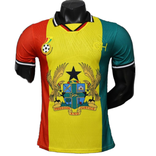 Ghana 2026 Jersey – Player Version – Special Edition – Red/Green/Yellow – Coat Arms Flag