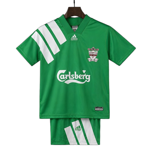 Liverpool 1992/93 Away Kids Kit – Retro Version – Green