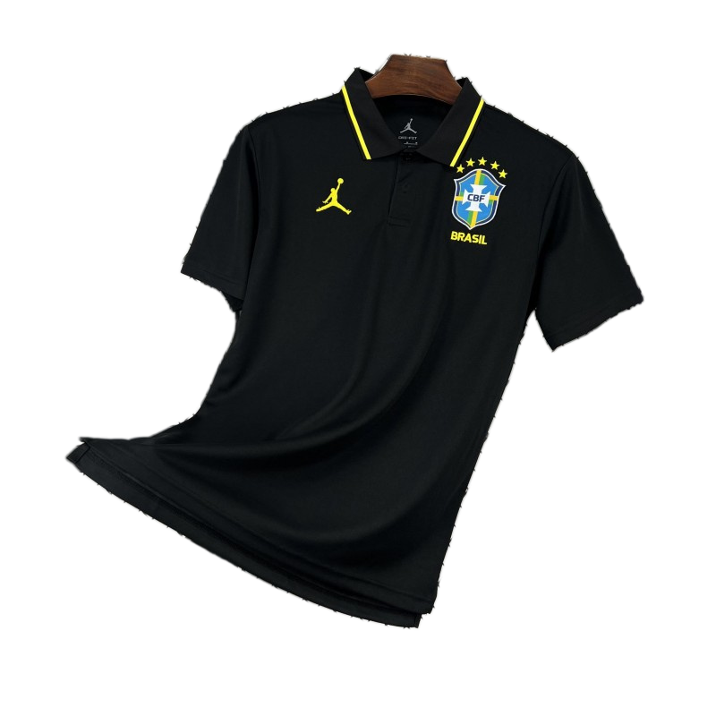 Brazil 2026 Polo Jersey – Black/Yellow