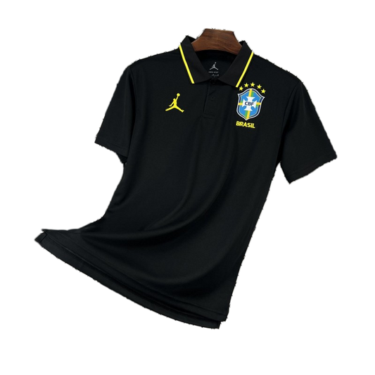 Brazil 2026 Polo Jersey – Black/Yellow