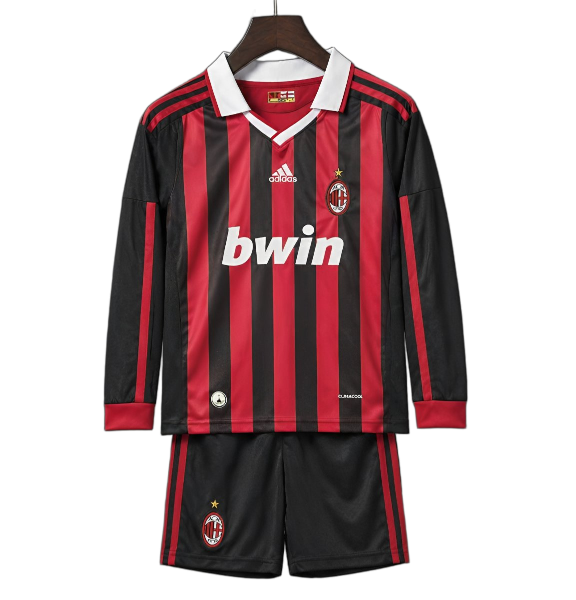 AC Milan 2009/10 Home Kids Kit – Long Sleeve – Retro Version